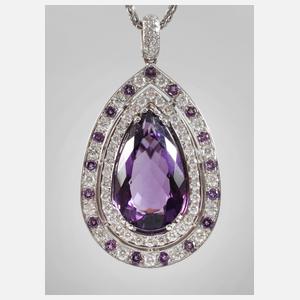 Feiner Anhänger mit Amethyst und Brillanten