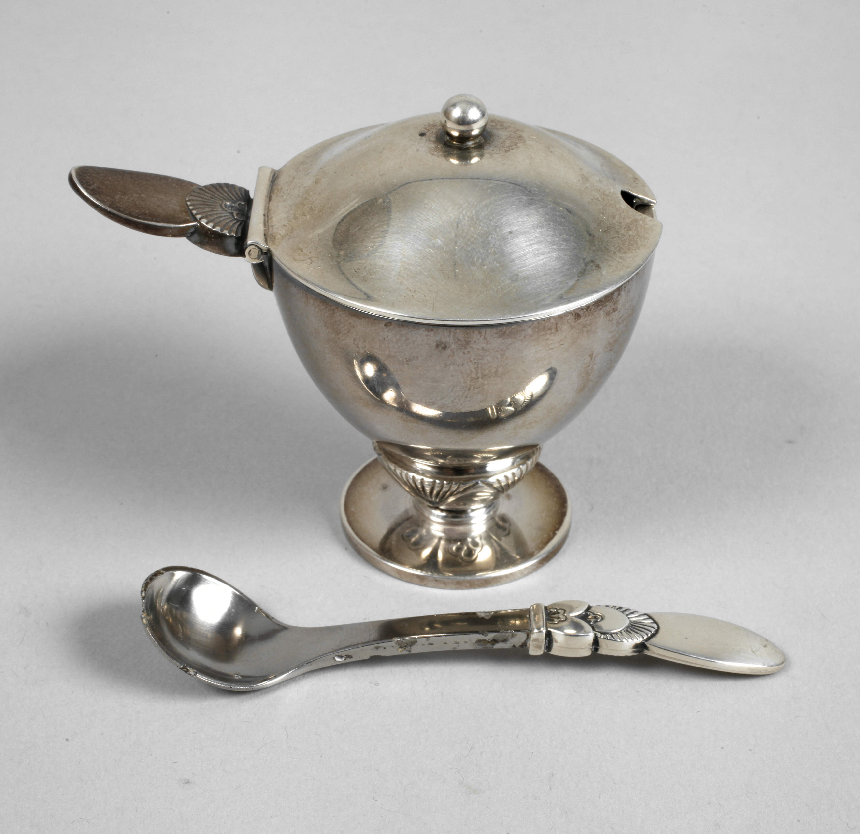 Silber Salznapf mit Löffel Georg Jensen