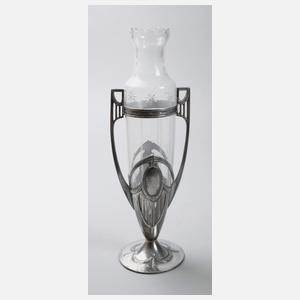 WMF Geislingen Vase mit Metallmontierung