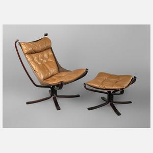 "Falcon-Chair" mit Ottomane