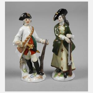 Meissen-Miniaturen "Jäger" und "Jägerin"