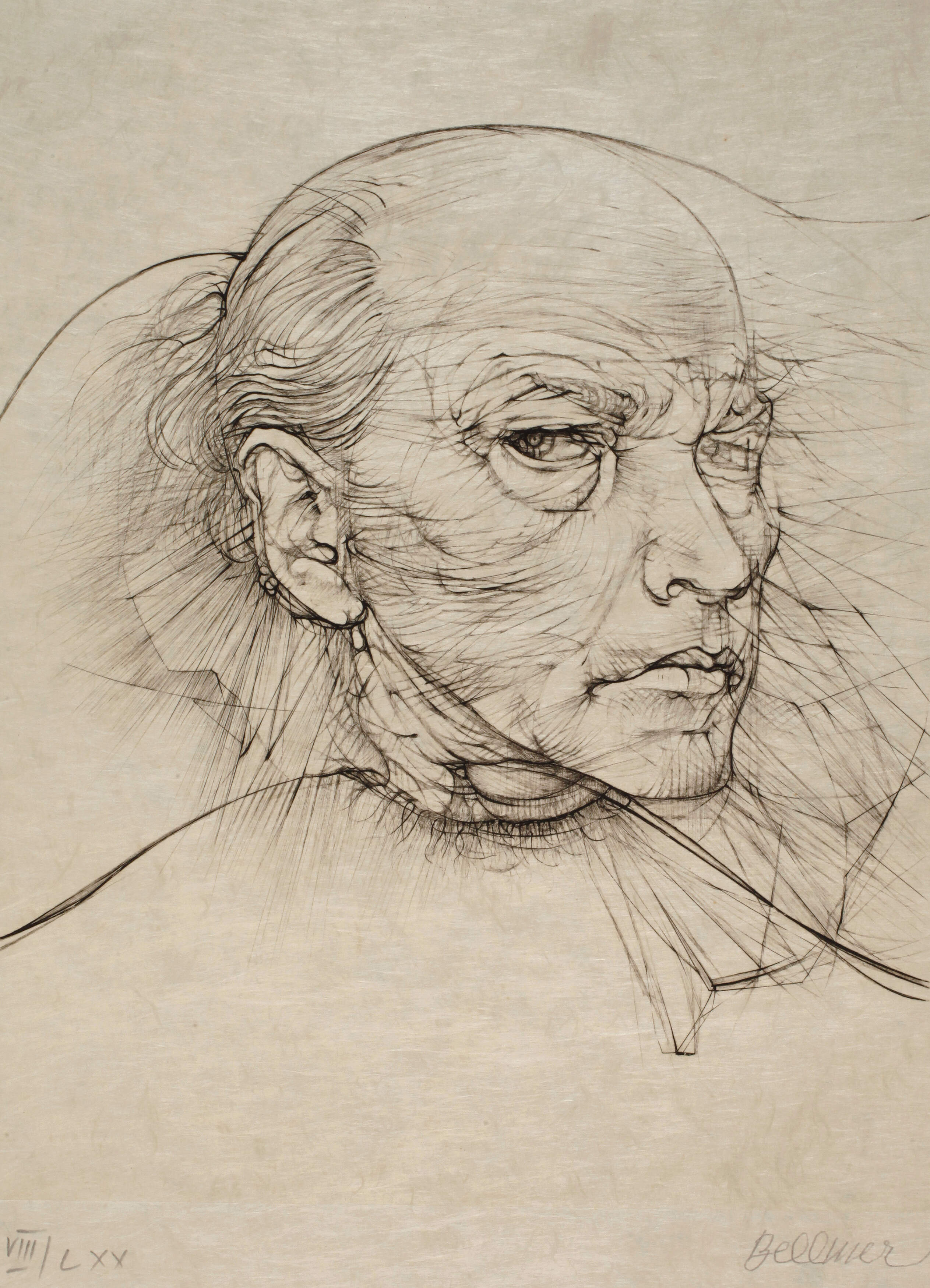 Hans Bellmer, "Selbstportrait mit blauen Augen"