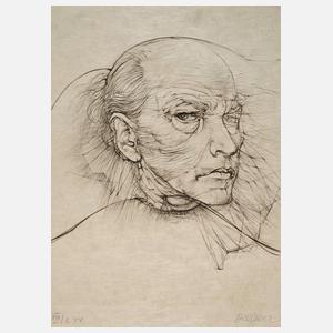 Hans Bellmer, "Selbstportrait mit blauen Augen"