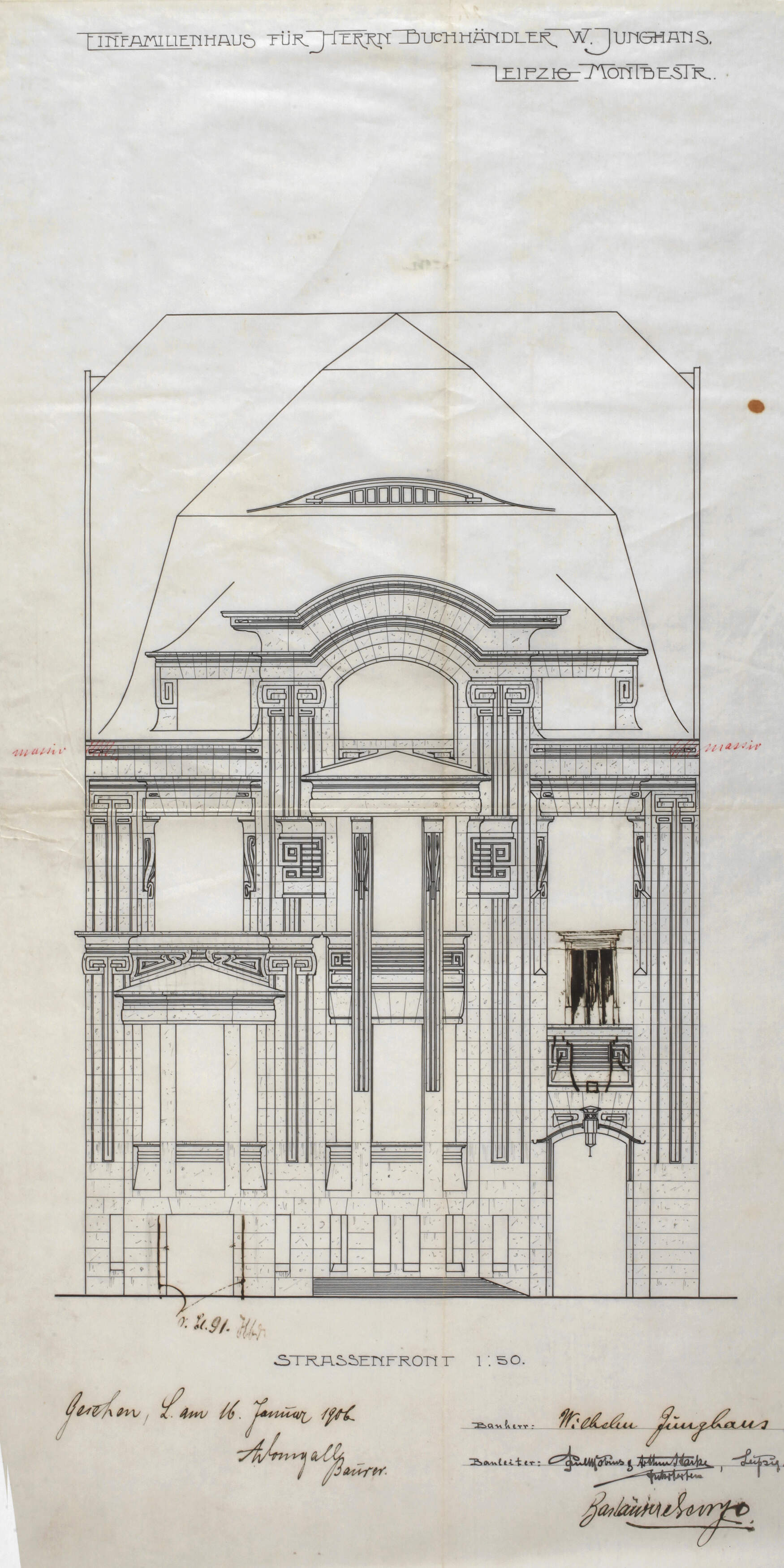 Paul Möbius, Entwurf Wohnhaus Junghans