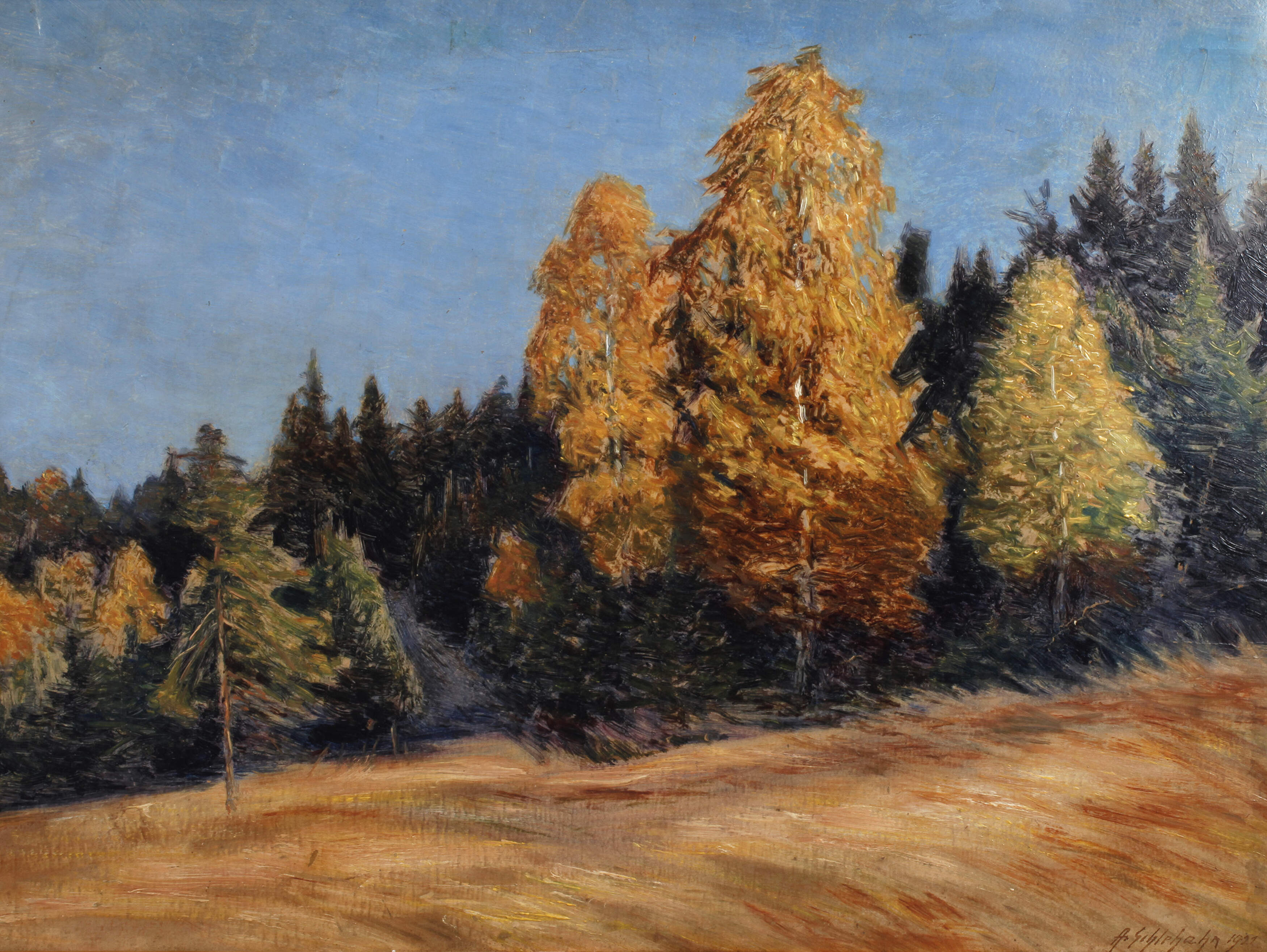 Albin Schlehahn, Herbstlicher Waldrand