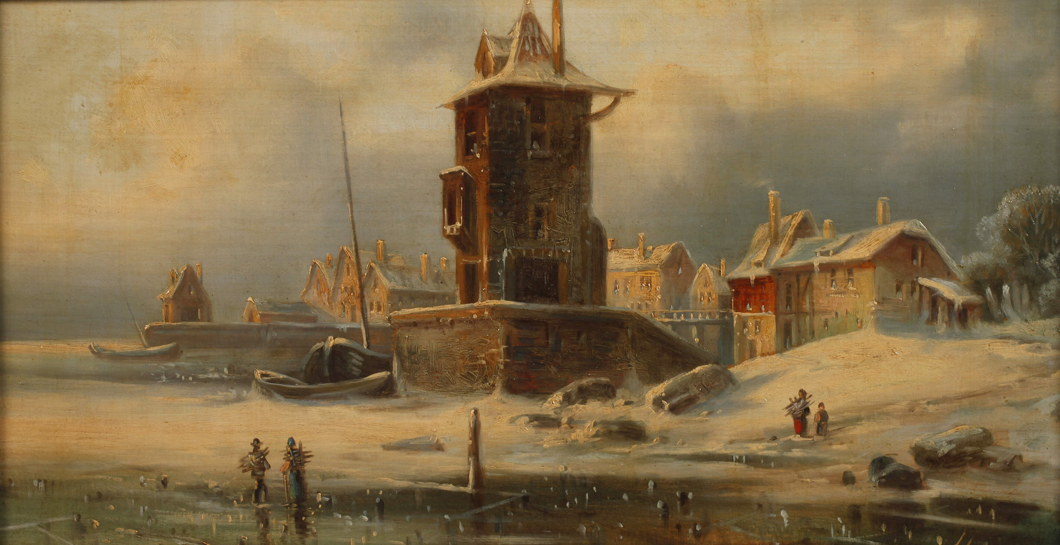 Eduard Jacobus van Hoorn, attr., Winterlandschaft