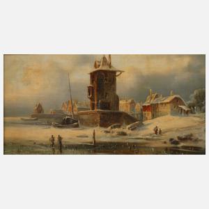 Eduard Jacobus van Hoorn, attr., Winterlandschaft