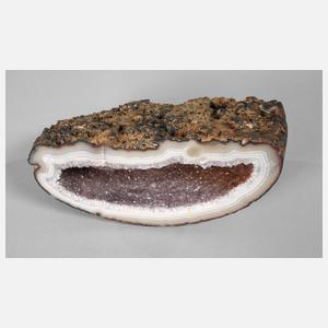 Achatgeode mit Amethyst