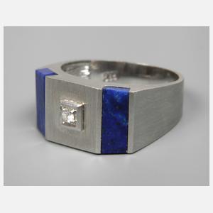 Herrenring mit Lapislazuli und Brillant