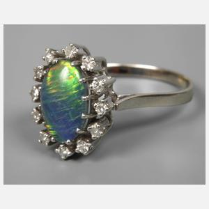 Damenring mit Edelopal und Brillanten