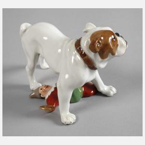 Meissen "Bulldogge mit Harlekin"