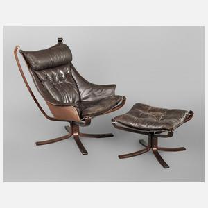 "Falcon-Chair" mit Ottomane