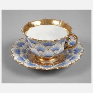 Meissen Prunktasse Muschelrelief