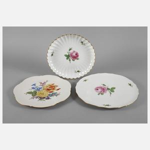 Meissen zwei Tortenplatten und eine Kuchenplatte