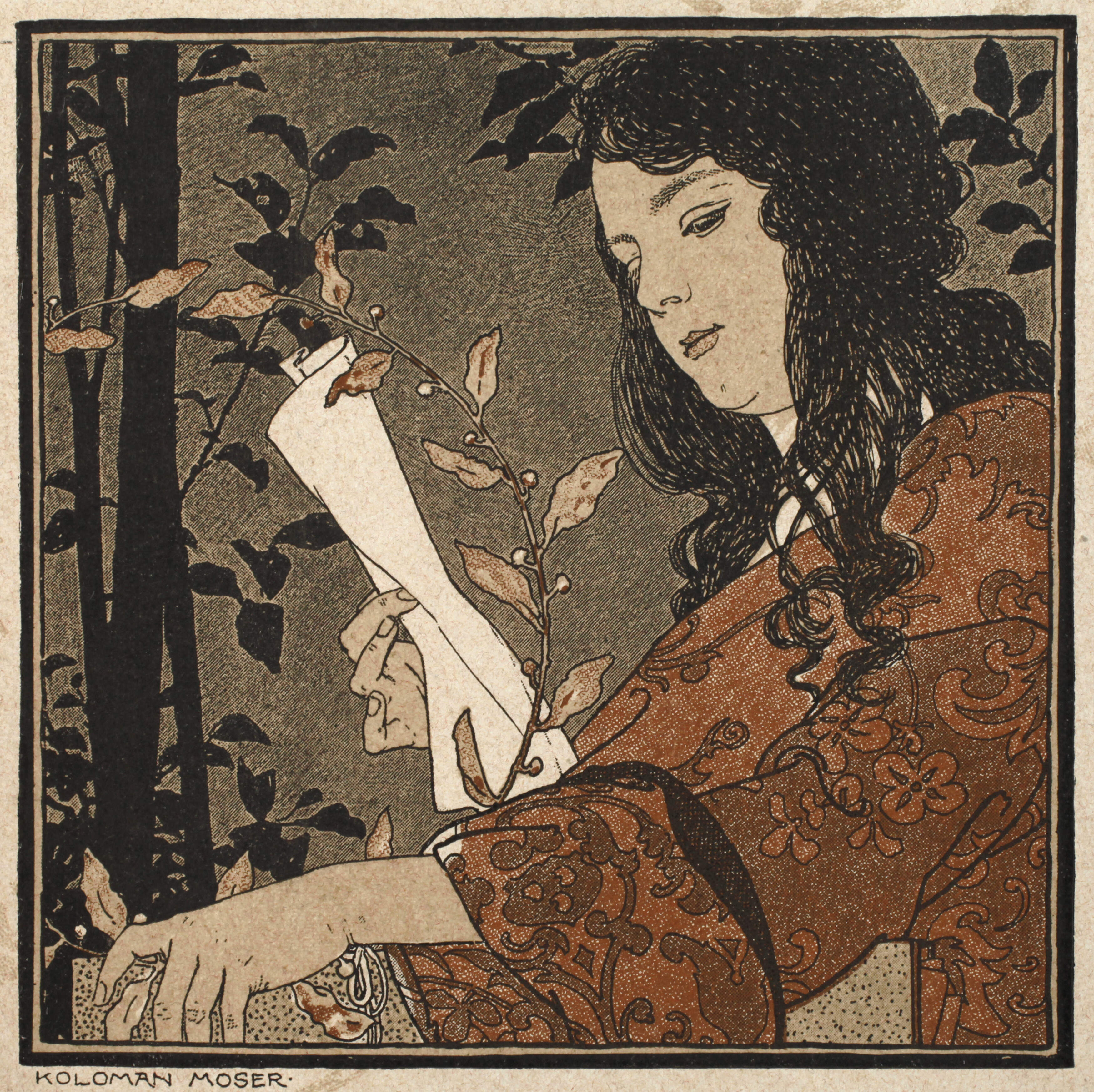 Koloman Moser, Lesendes Mädchen