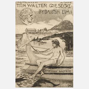 Prof. Max Klinger, Exlibris Walter Giesecke