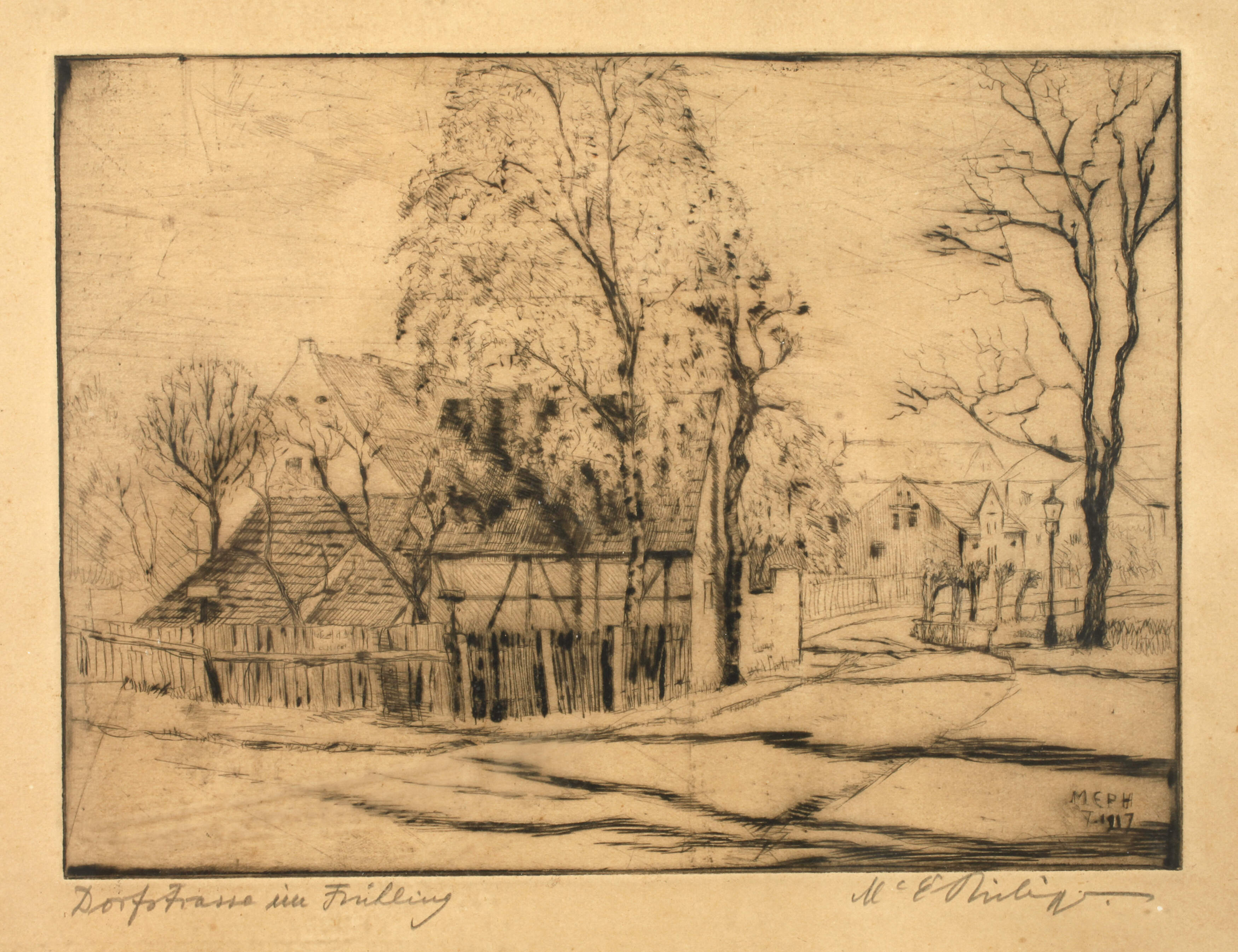 Martin Erich Philipp, "Dorfstraße im Frühling"