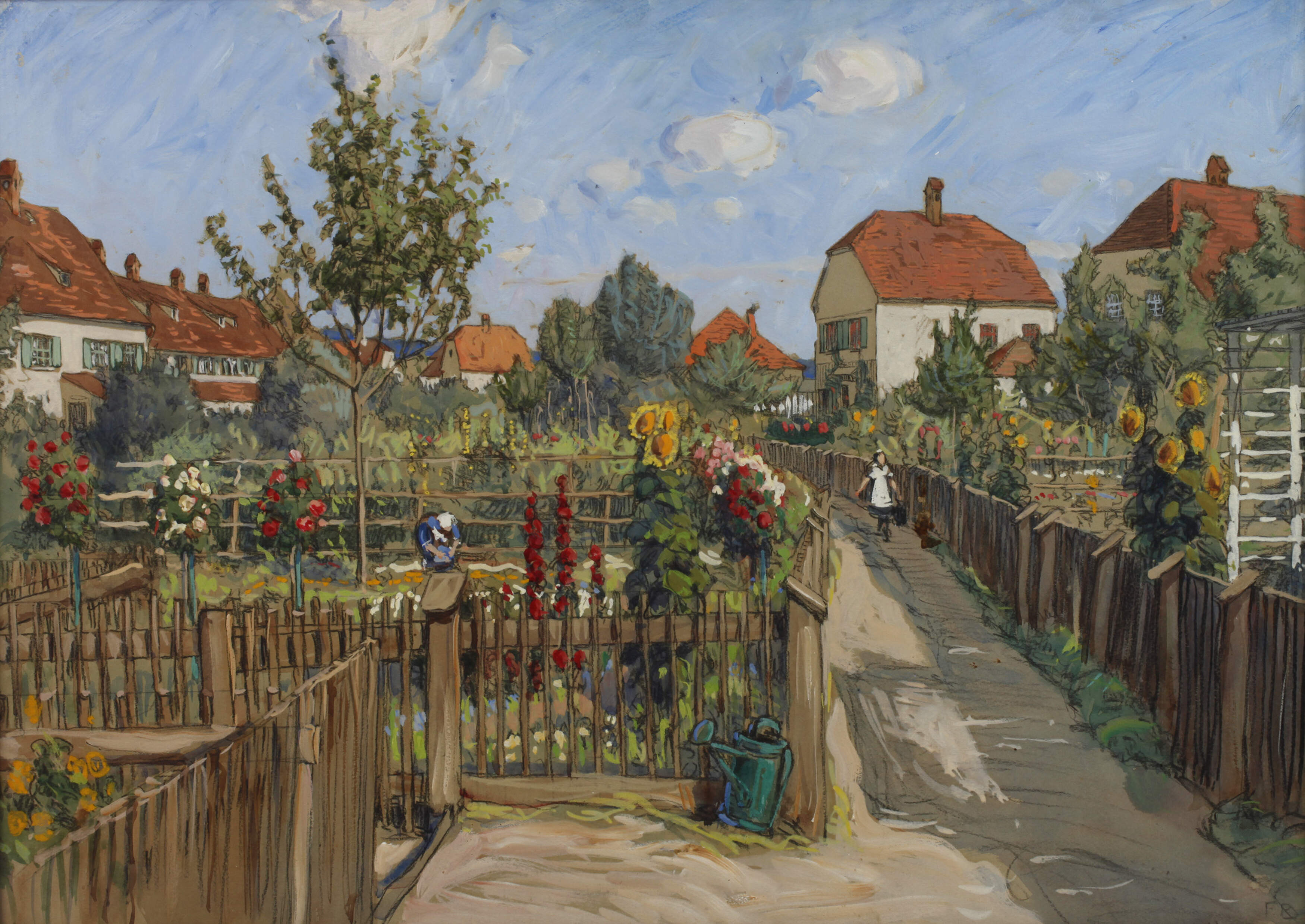 Fritz Beckert, Gartenansicht Hellerau