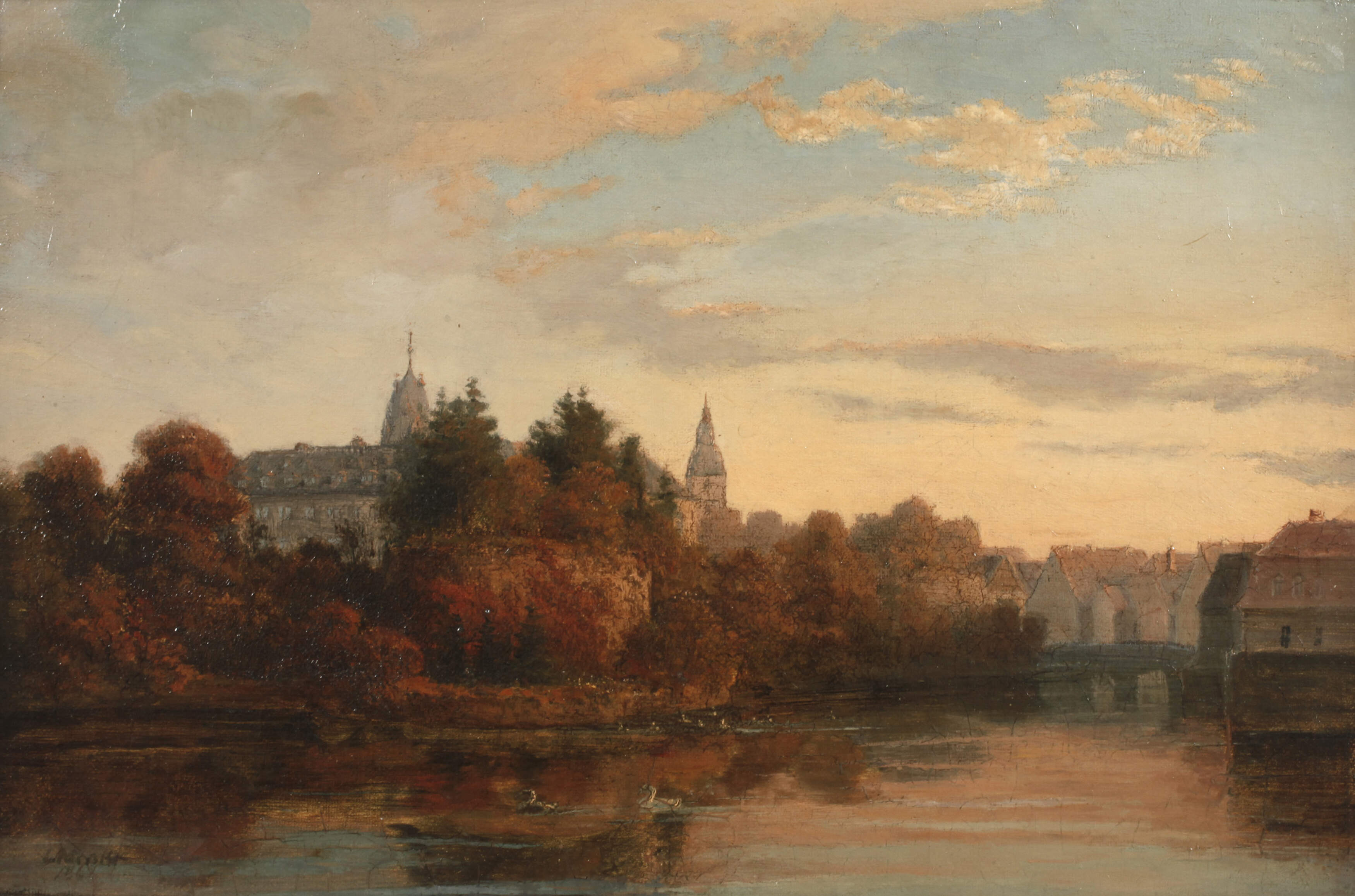 Ludwig Menke, Schloss in Detmold am Abend