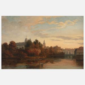 Ludwig Menke, Schloss in Detmold am Abend