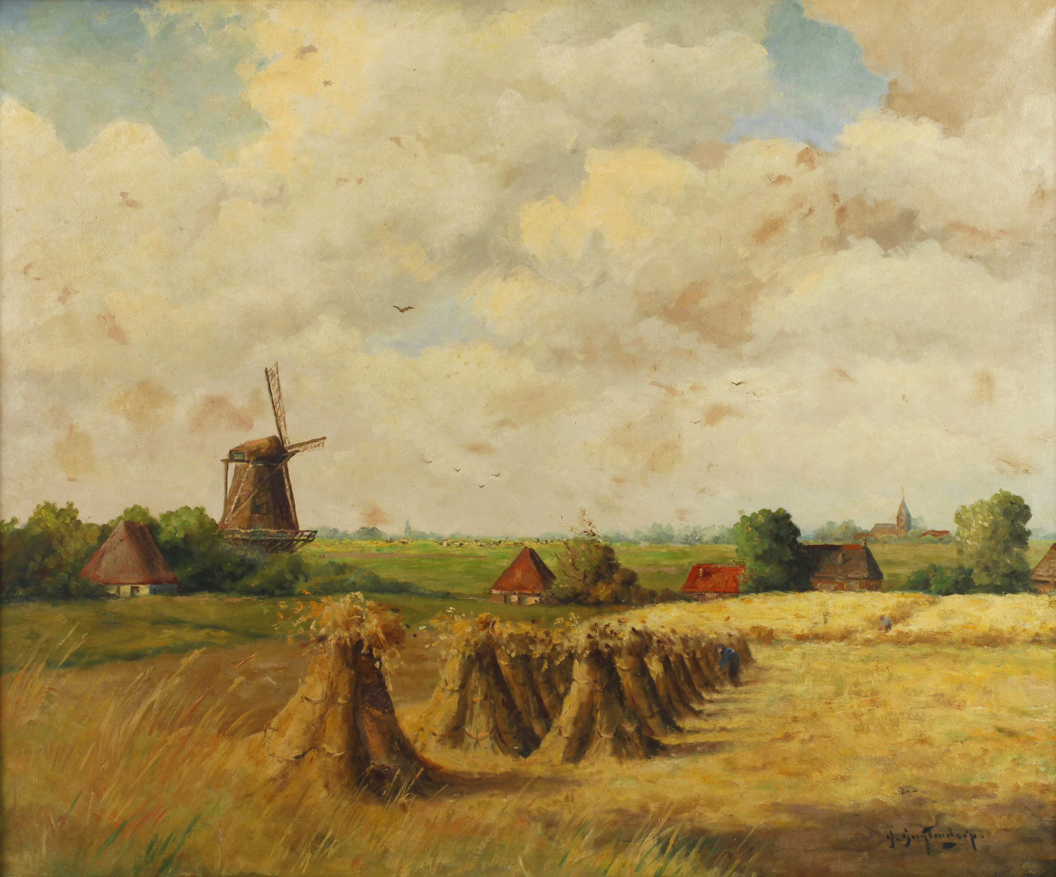 Landschaft mit Windmühle