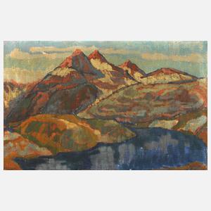 Hiller, Expressionistische Berglandschaft mit See