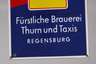 Emailleschild Fürstliche Brauerei Thurn und Taxis