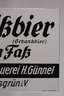 Emailleschild Brauerei Günnel