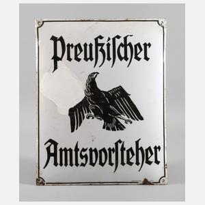 Emailleschild preußischer Amtsvorsteher