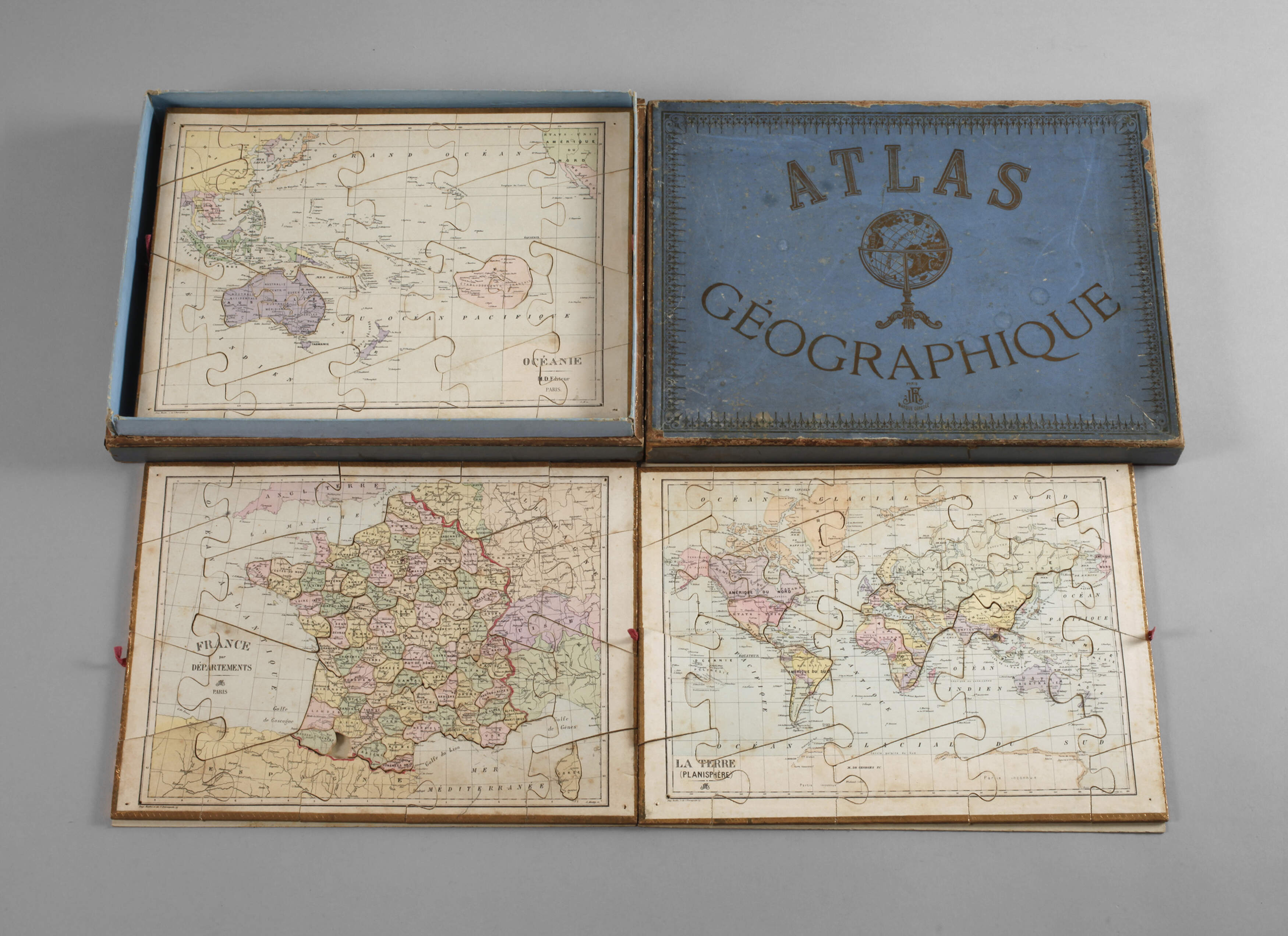 Französisches Puzzlespiel "Atlas Géographique"