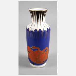 Fraureuth Balustervase Schwanendekor