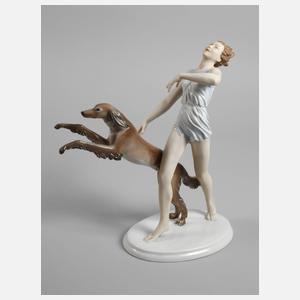 Rosenthal "Laufende mit Saluki"