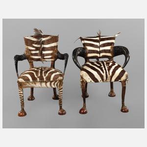 Michel Haillard zwei Zebra-Sessel