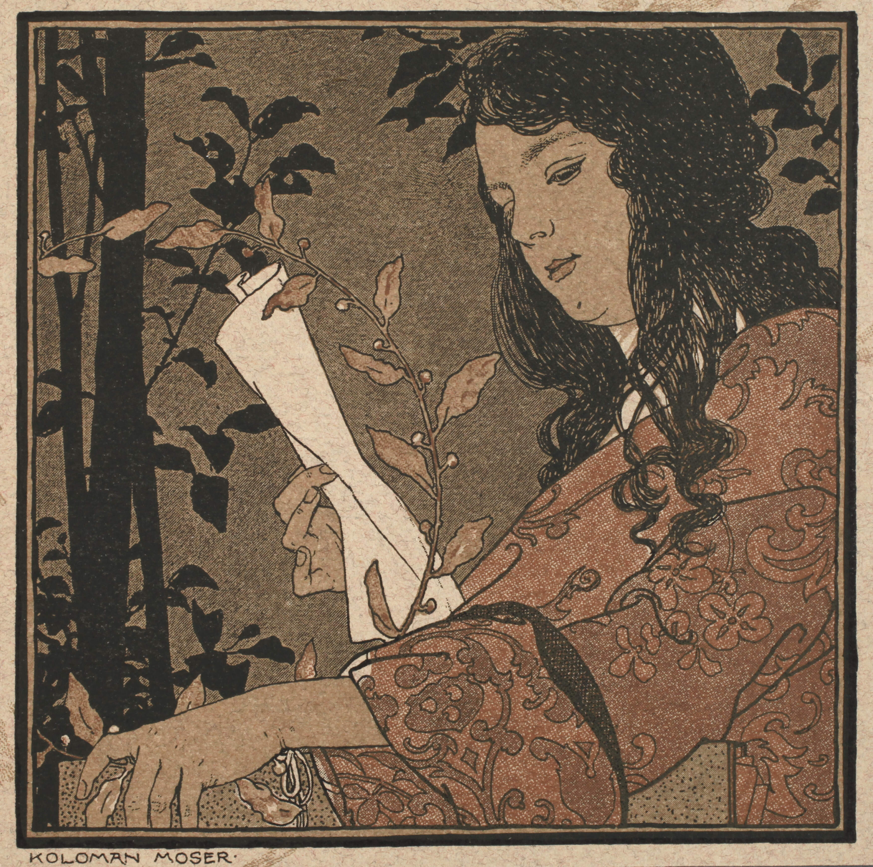 Koloman Moser, Lesendes Mädchen