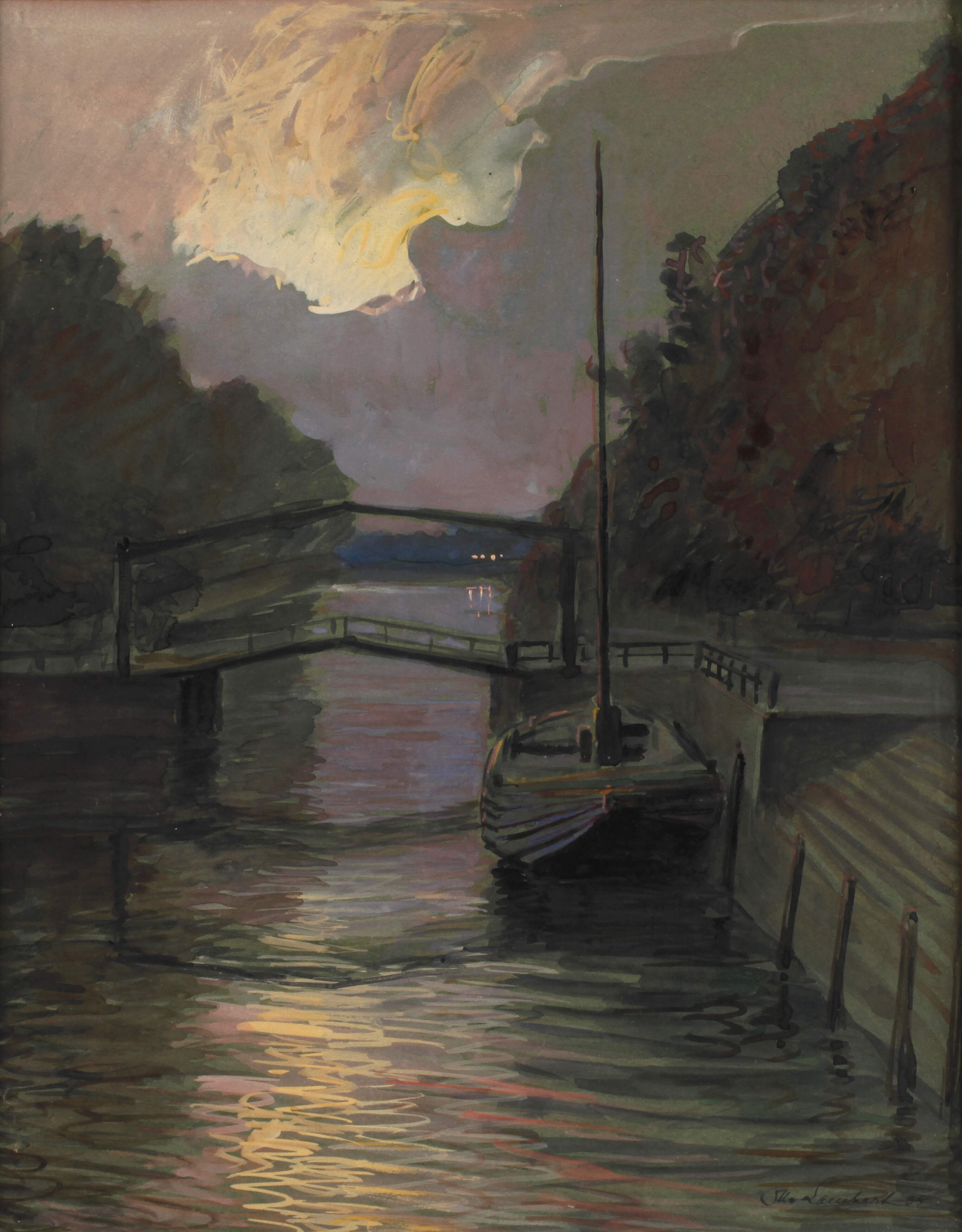 Otto Lambert, Abend am Kanal