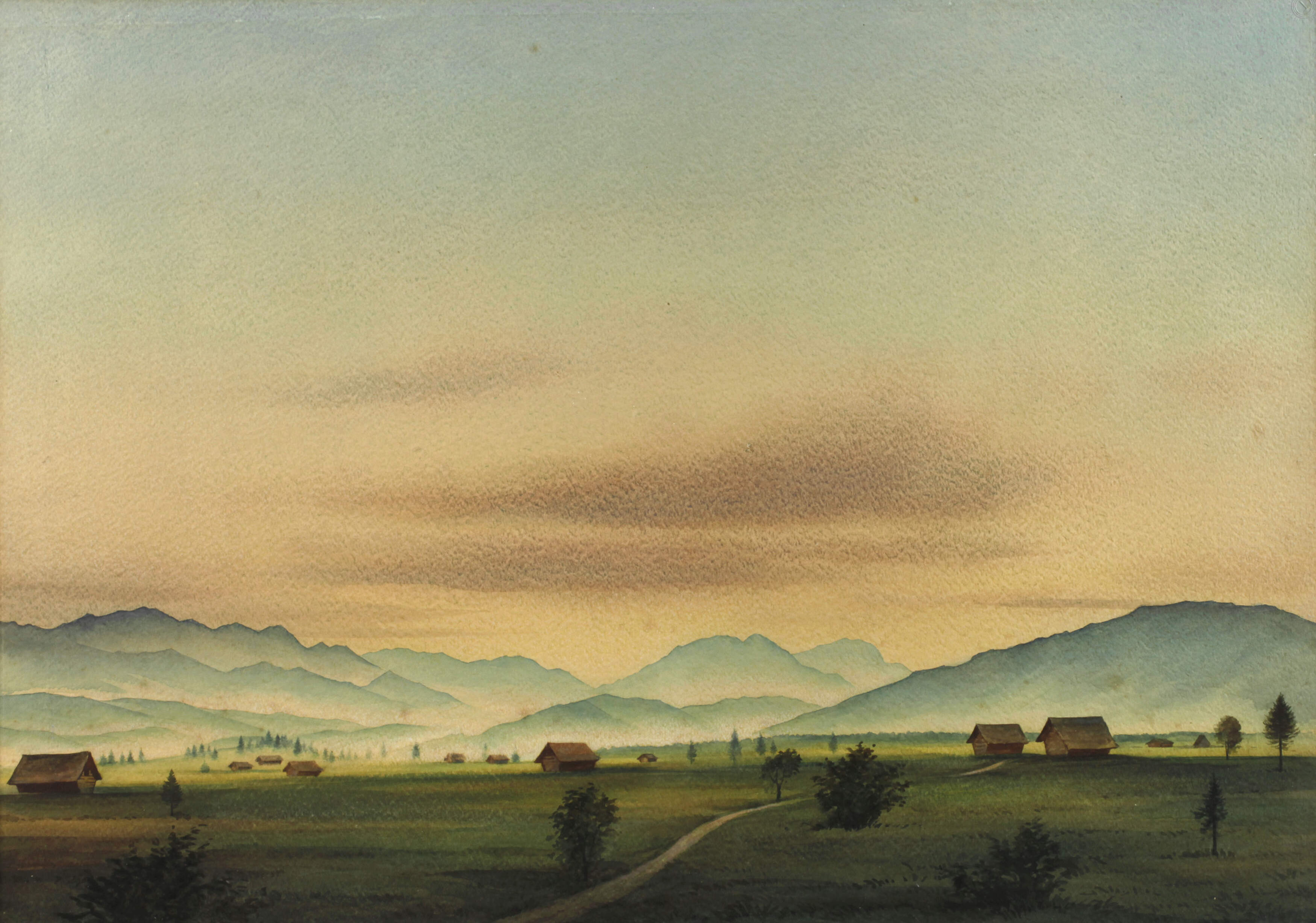 Georg Schrimpf, attr., "Blick von Krünn ins Wettersteingebirge"