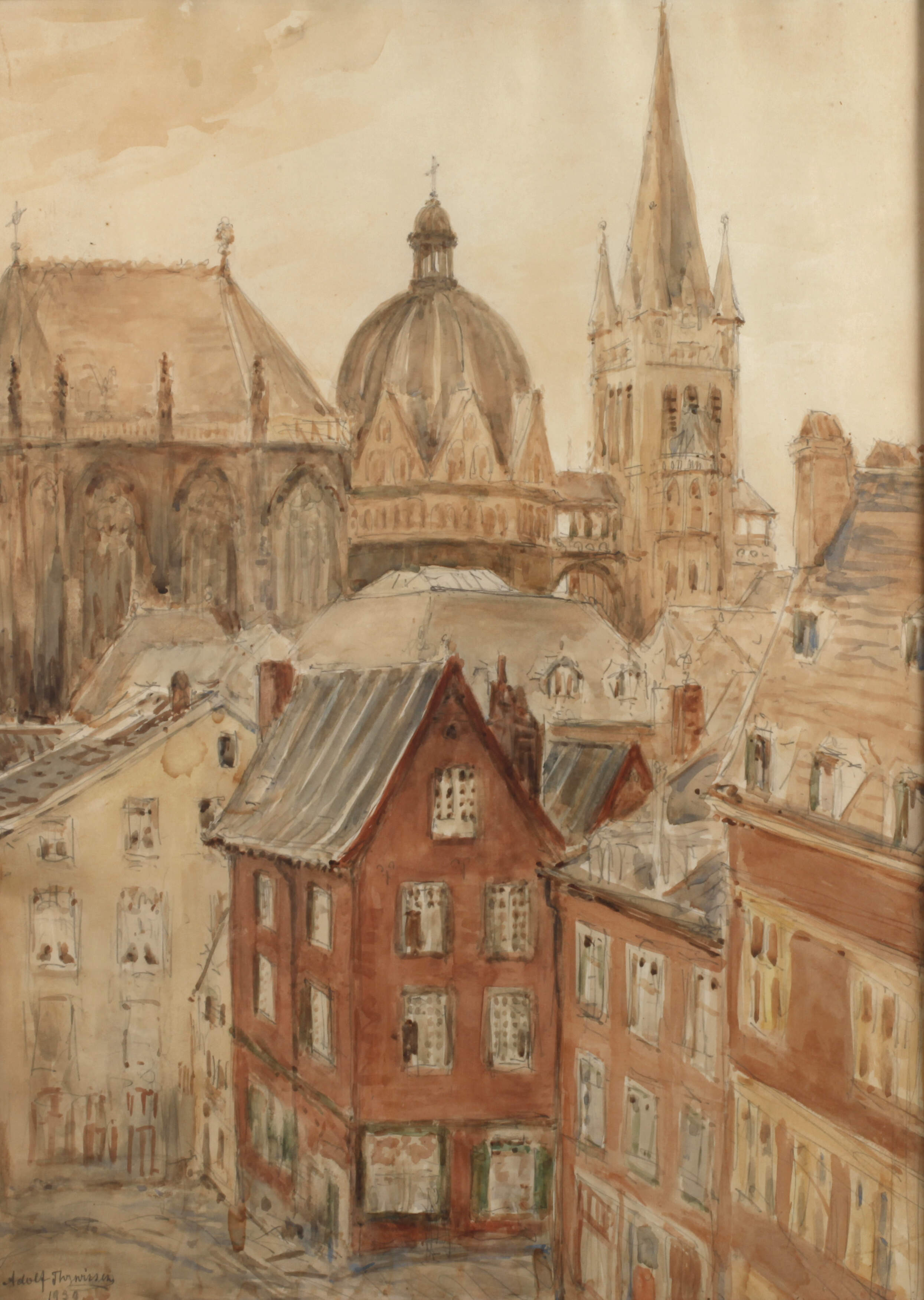 Adolph Thywissen, Stadtansicht Aachen mit dem Dom