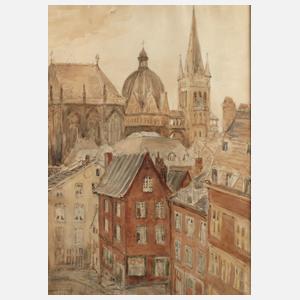 Adolph Thywissen, Stadtansicht Aachen mit dem Dom