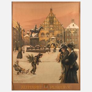 Rudolf Poeschmann, Altmarkt von Plauen im Winter