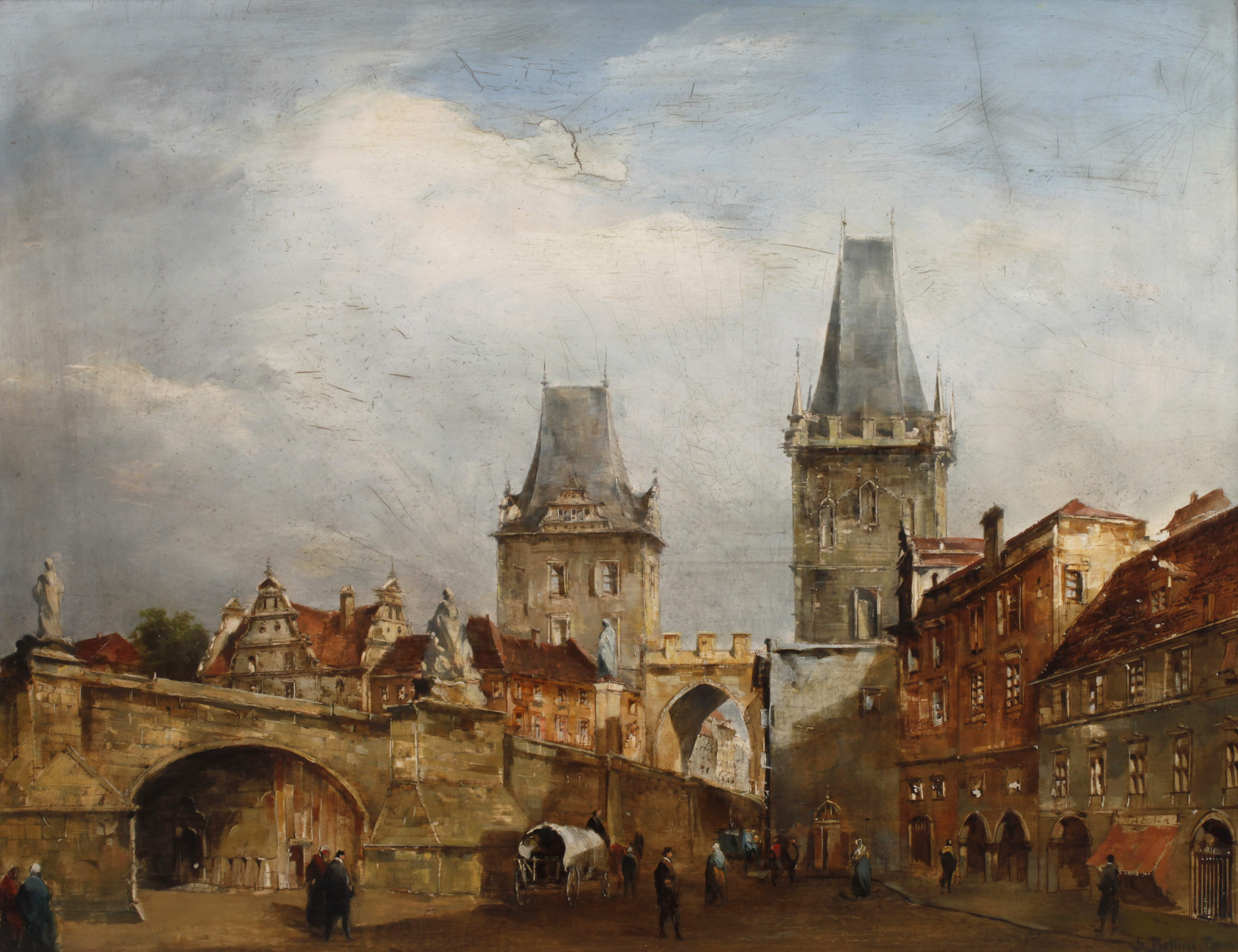 G. Bellini, Ansicht der Karlsbrücke in Prag