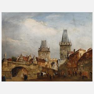 G. Bellini, Ansicht der Karlsbrücke in Prag