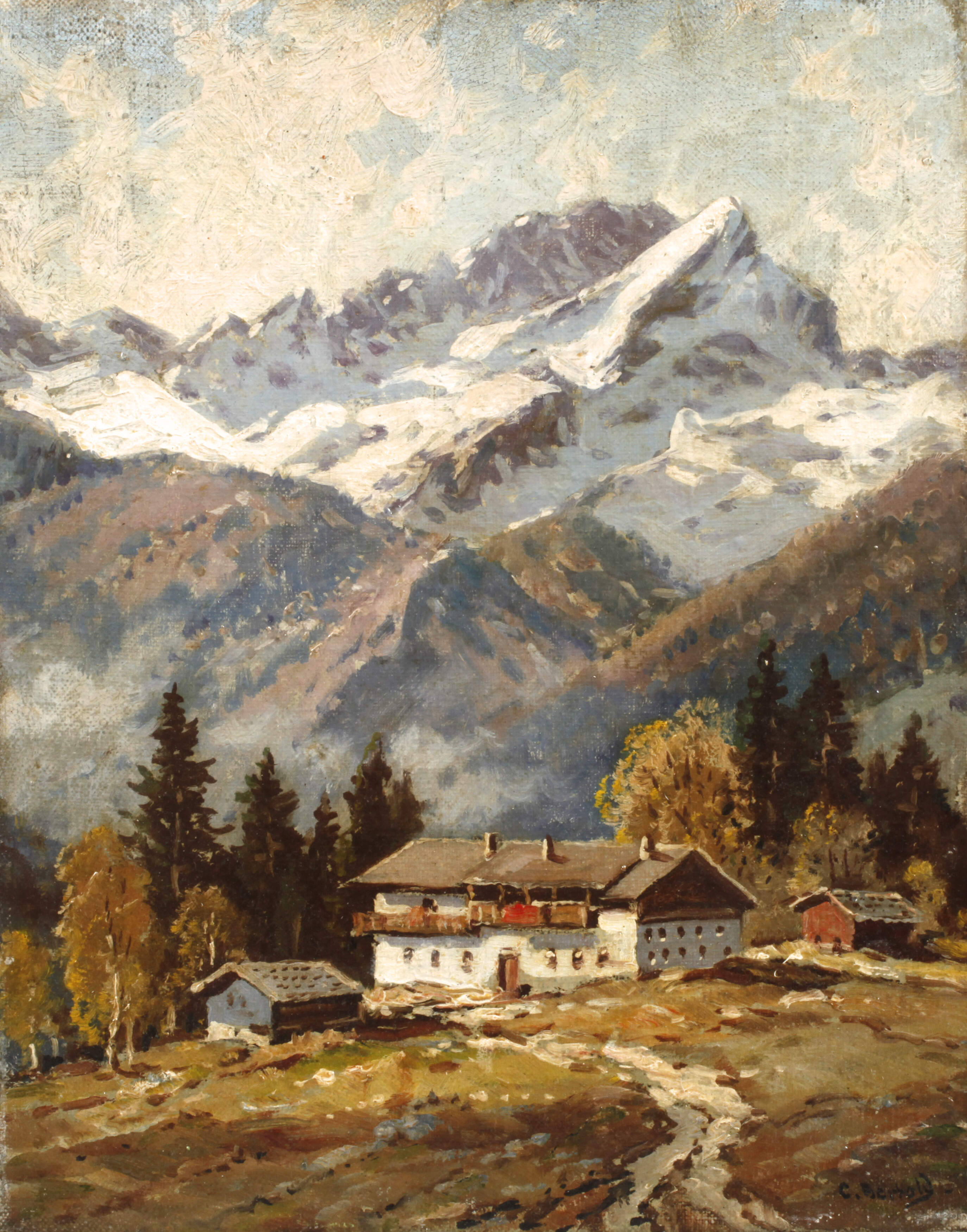 Carl Bertold, Bauernhof im Gebirge