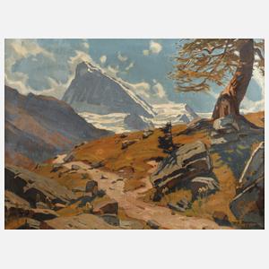 Willy Friedrich Burger, "Alpweg mit Dent Blanche"