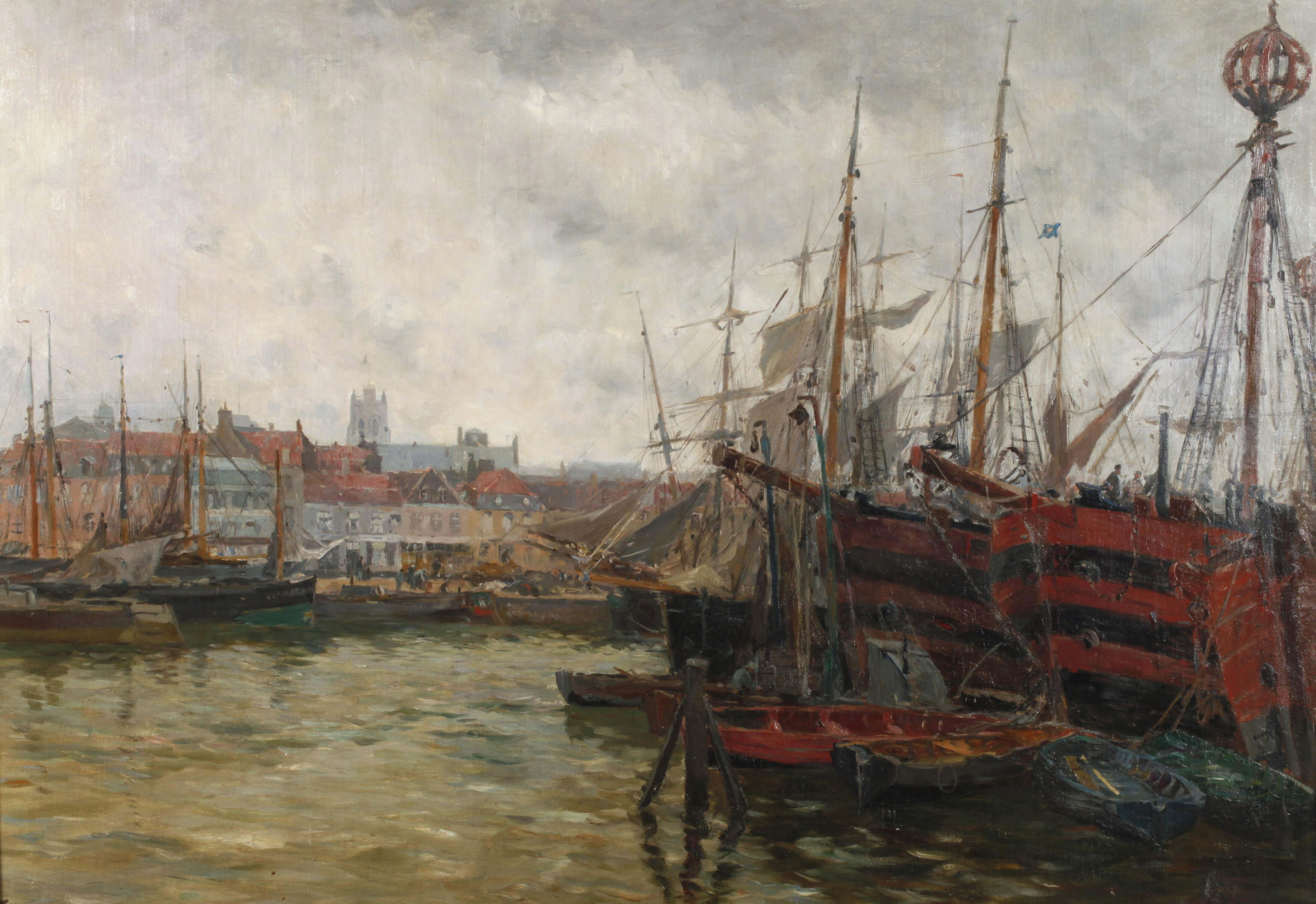 Edmond Petitjean, Segelschiffe im Hafen