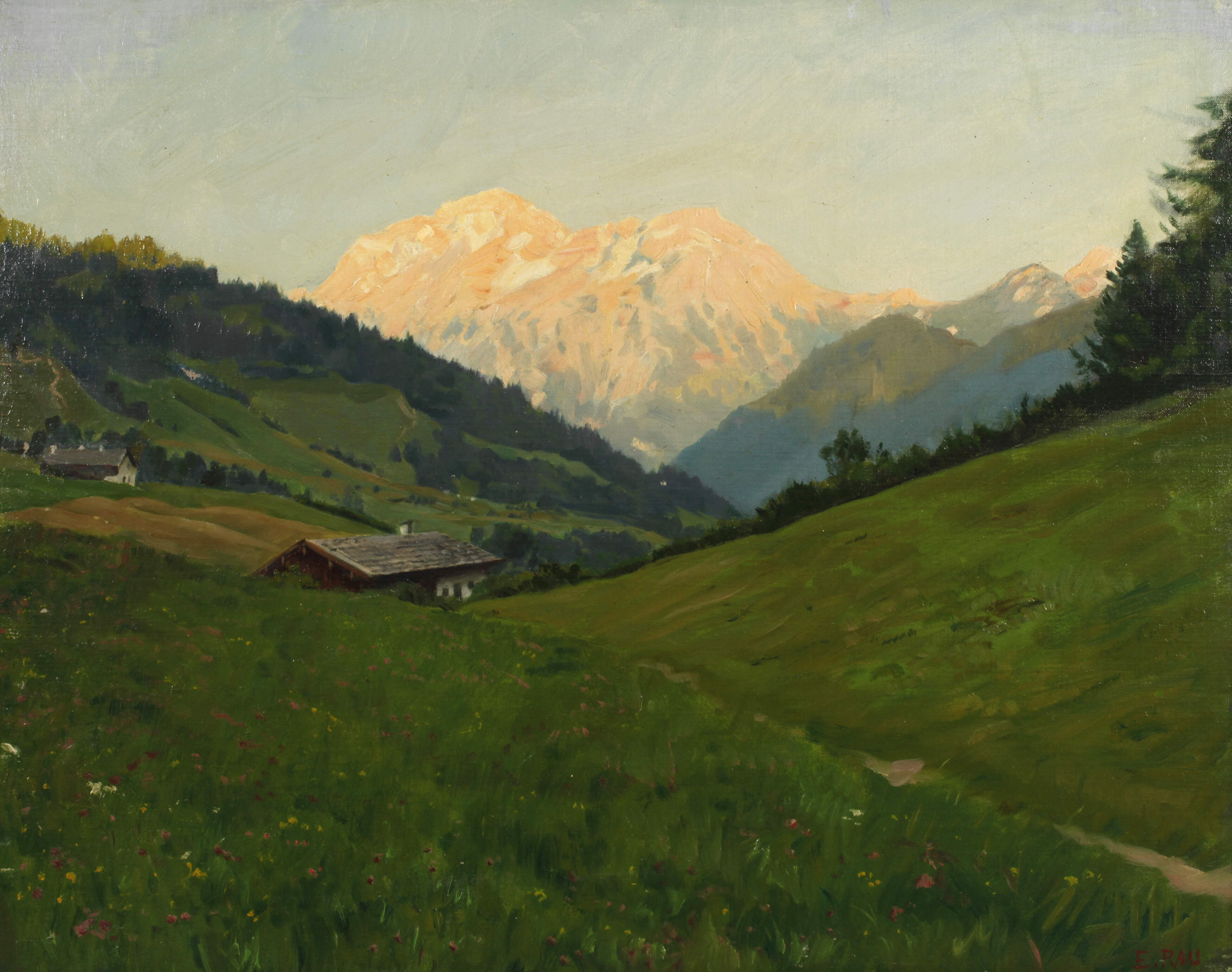 Emil Rau, Sommerabend auf der Alm