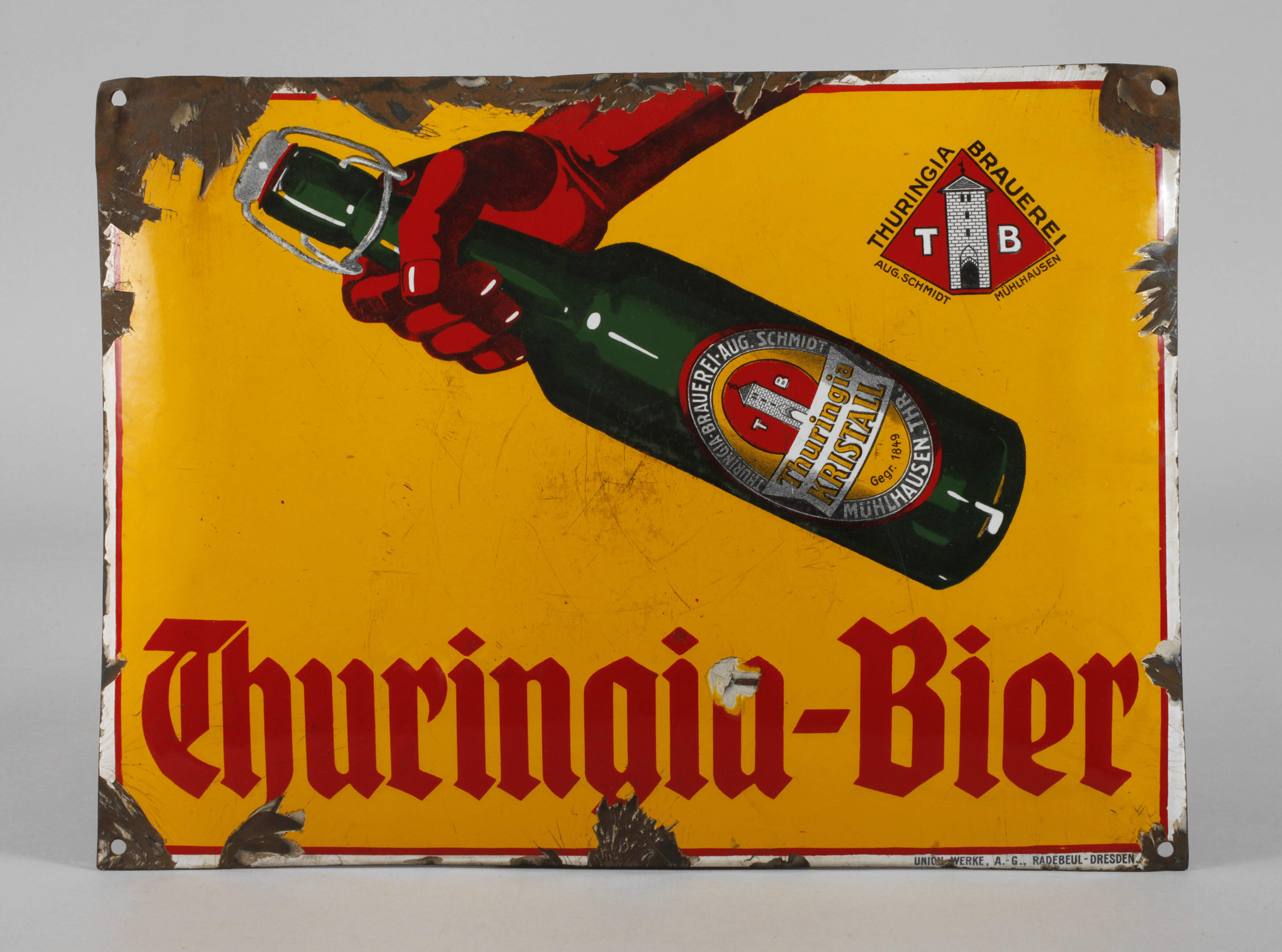 Emailleschild Thuringia-Bier