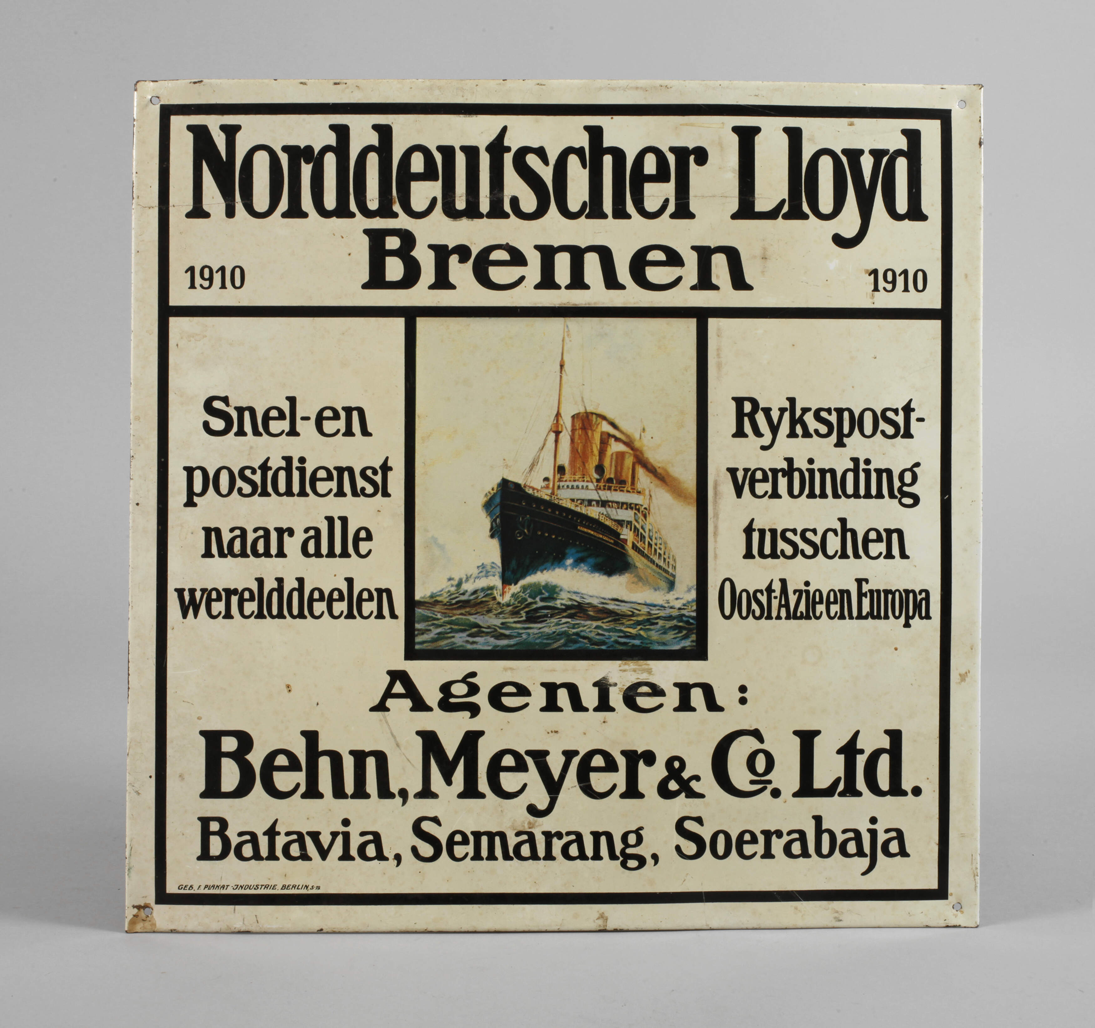 Werbeschild Norddeutscher Lloyd