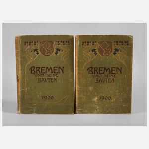 Zwei Bände Bremen und seine Bauten 1900