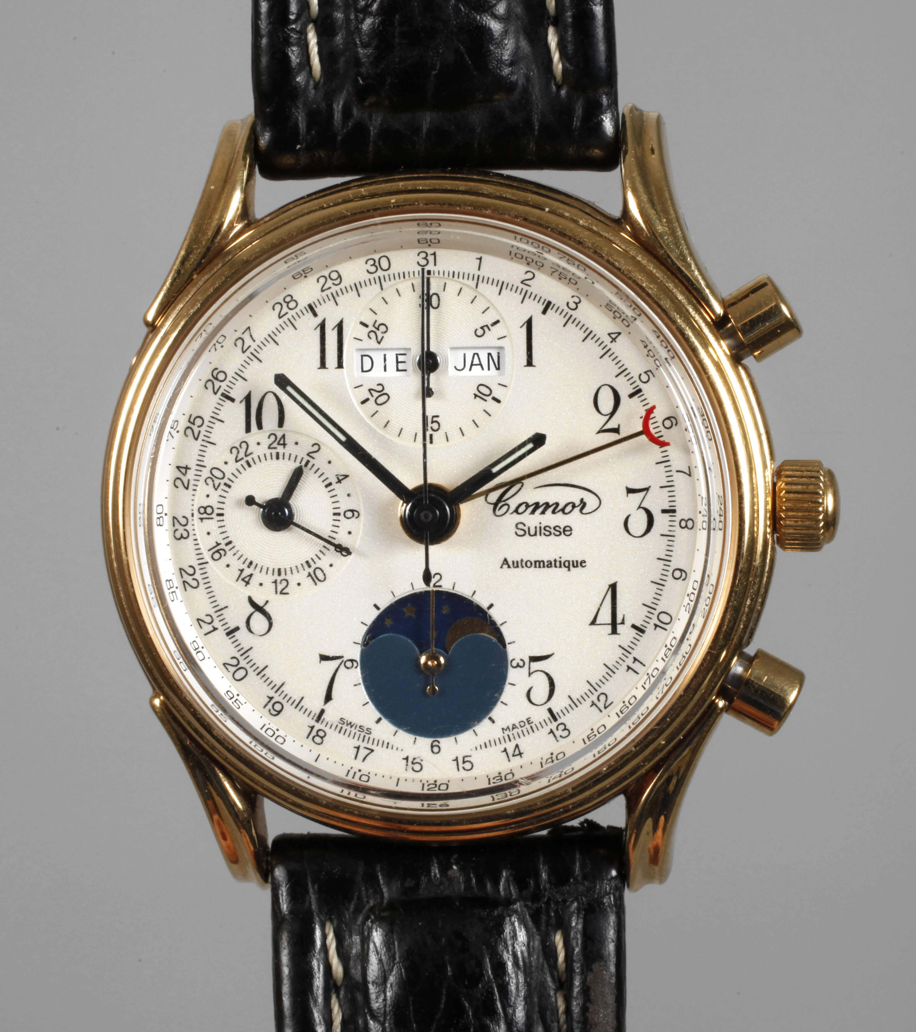 Herrenuhr Comor Chronograph mit Vollkalender