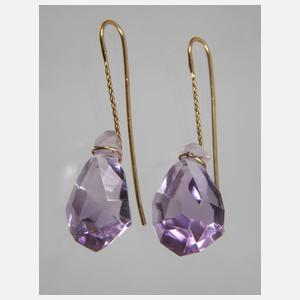 Paar Ohrhänger mit Amethyst